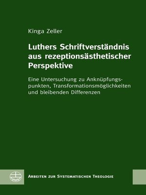 cover image of Luthers Schriftverständnis aus rezeptionsästhetischer Perspektive